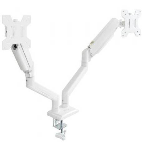 SOPORTE DE MESA PARA 2 MONITORES TOOQ DB1434TNR-W/ GIRATORIO/ INCLINABLE/ HASTA 10KG