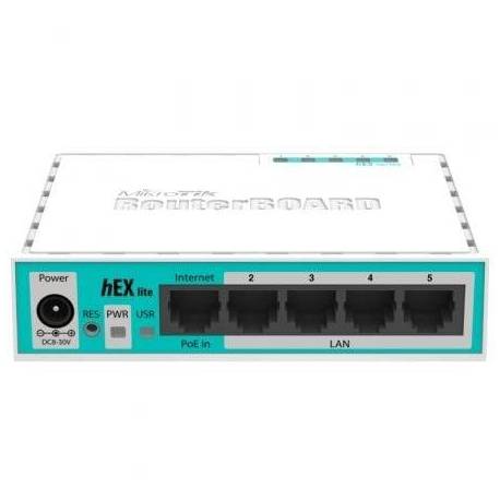 ROUTER MIKROTIK HEX LITE RB750R2 5 PUERTOS/ RJ45 10/100/ POE