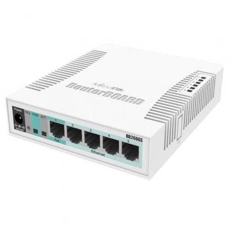SWITCH MIKROTIK CSS106-5G-1S 6 PUERTOS/ RJ45 10/100/1000/ SFP/ POE