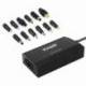 CARGADOR DE PORTÁTIL TOOQ TQLC-100BS01M/ 100W/ MANUAL/ 12 CONECTORES/ VOLTAJE 12-24V/ 1 USB