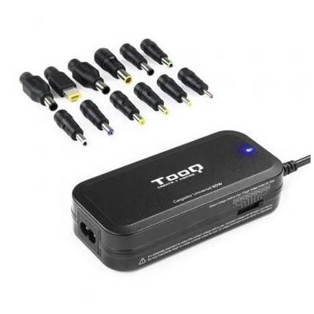 CARGADOR DE PORTÁTIL TOOQ TQLC-90BS02M/ 90W/ MANUAL/ 12 CONECTORES/ VOLTAJE 15-24V/ 1 USB