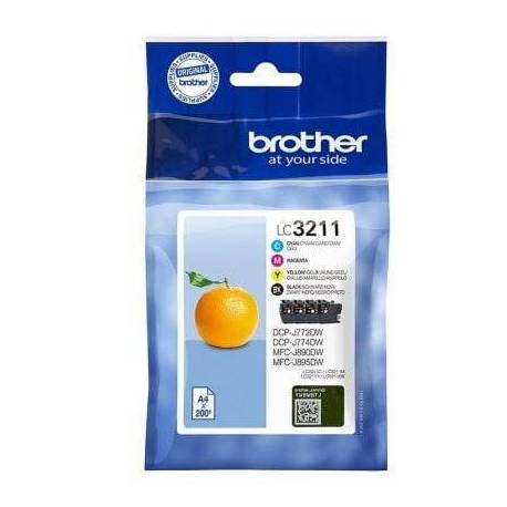 CARTUCHO DE TINTA ORIGINAL BROTHER LC-3211VAL MULTIPACK/ CIAN/ MAGENTA/ AMARILLO/ NEGRO