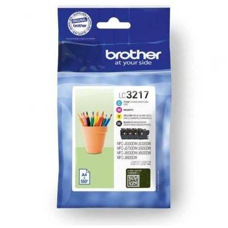 CARTUCHO DE TINTA ORIGINAL BROTHER LC3217VAL/ MULTIPACK/ NEGRO/ CIAN/ MAGENTA/ AMARILLO