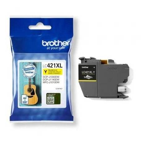 CARTUCHO DE TINTA ORIGINAL BROTHER LC421XL ALTA CAPACIDAD/ AMARILLO