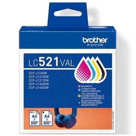 CARTUCHO DE TINTA ORIGINAL BROTHER LC-521VAL MULTIPACK/ CIAN/ MAGENTA/ AMARILLO/ NEGRO