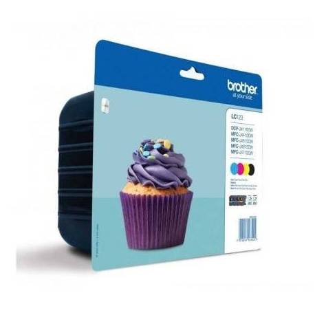 CARTUCHO DE TINTA ORIGINAL BROTHER LC-123 MULTIPACK/ CIAN/ MAGENTA/ AMARILLO/ NEGRO