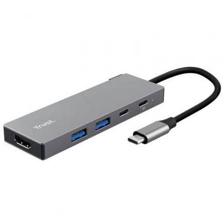 DOCKING USB TIPO-C TRUST DALYX/ 2XUSB/ 1XHDMI 4K/ 2XUSB TIPO-C/ GRIS