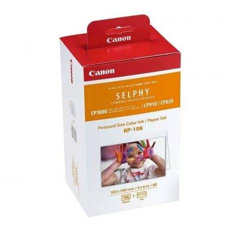 CARTUCHO DE TINTA ORIGINAL CANON RP-108 MULTIPACK/ TRICOLOR + PAPEL FOTOGRÁFICO