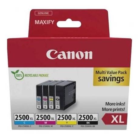 CARTUCHO DE TINTA ORIGINAL CANON PGI-2500 XL MULTIPACK ALTA CAPACIDAD/ CIAN/ MAGENTA/ AMARILLO/ NEGRO