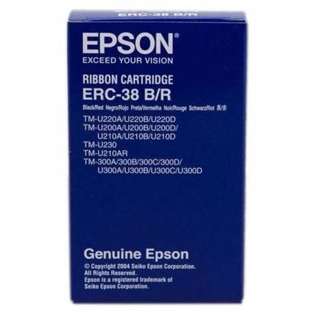 CINTA NYLON EPSON ERC-38/ NEGRO/ ROJA