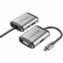 CONVERSOR VENTION TFAHB/ 1XUSB/ 1XHDMI/ 1XVGA/ 1XUSB TIPO-C PD/ GRIS