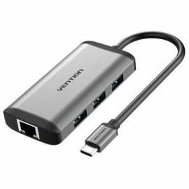 DOCKING USB TIPO-C VENTION CNCHB/ 1XHDMI 4K/ 3XUSB/ 1XUSB TIPO-C PD/ 1XRJ45/ GRIS