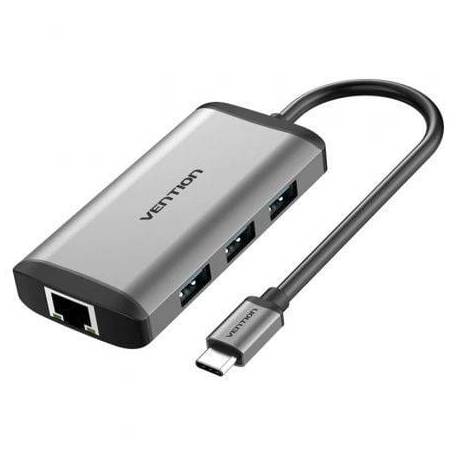 DOCKING USB TIPO-C VENTION CNCHB/ 1XHDMI 4K/ 3XUSB/ 1XUSB TIPO-C PD/ 1XRJ45/ GRIS