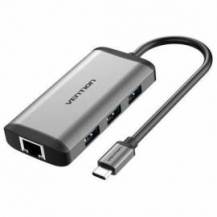 DOCKING USB TIPO-C VENTION CNCHB/ 1XHDMI 4K/ 3XUSB/ 1XUSB TIPO-C PD/ 1XRJ45/ GRIS
