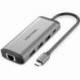 DOCKING USB TIPO-C VENTION CNDHB/ 1XHDMI 4K/ 3XUSB/ 1XUSB TIPO-C PD/ 1XRJ45/ 1XLECTOR TARJETAS/ GRIS