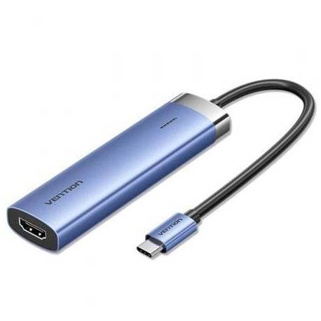 DOCKING USB TIPO-C VENTION TGESB/ 3XUSB/ 1XHDMI 4K/ 1XUSB TIPO-C PD/ AZUL
