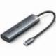 DOCKING USB TIPO-C VENTION TGMHB/ 3XUSB/ 1XHDMI 4K/ 1XUSB TIPO-C PD/ GRIS