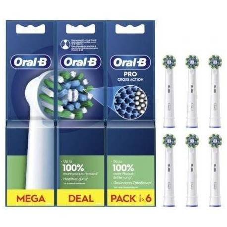 CABEZAL DE RECAMBIO PARA CEPILLO ORAL-B PRO CROSS ACTION/ PACK 6 UDS