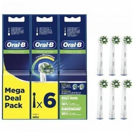 CABEZAL DE RECAMBIO PARA CEPILLO ORAL-B PRO CROSS ACTION/ PACK 6 UDS