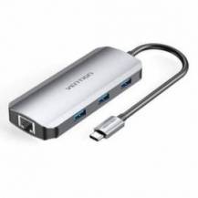 DOCKING USB TIPO-C VENTION TOHHB/ 1XHDMI 4K/ 3XUSB/ 1XRJ45/ 1XUSB TIPO-C PD/ GRIS