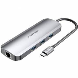 DOCKING USB TIPO-C VENTION TOLHB/ 1XHDMI 4K/ 3XUSB/ 1XUSB TIPO-C PD/ 1XRJ45/ 1XLECTOR TARJETAS SD/ 1X MICROSD/ JACK 3.5/ GRIS