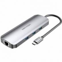 DOCKING USB TIPO-C VENTION TOLHB/ 1XHDMI 4K/ 3XUSB/ 1XUSB TIPO-C PD/ 1XRJ45/ 1XLECTOR TARJETAS SD/ 1X MICROSD/ JACK 3.5/ GRIS