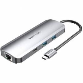 DOCKING USB TIPO-C VENTION TOMHB/ 1XHDMI 4K/ 2XUSB/ 1XUSB TIPO-C/ 1XUSB TIPO-C PD/ 1XRJ45/ 1XLECTOR TARJETAS SD Y MICROSD/ JACK