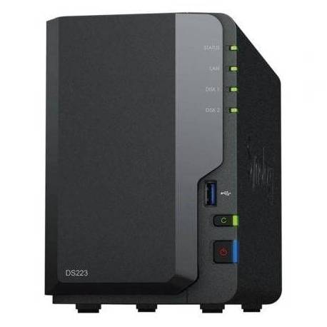 NAS SYNOLOGY DISKSTATION DS223/ 2 BAHÍAS 3.5'- 2.5'/ 2GB DDR4/ FORMATO TORRE