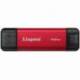 DISCO EXTERNO SSD KINGSTON DUAL PORTABLE SSD 512GB/ USB TIPO-C Y USB 3.2/ ROJO