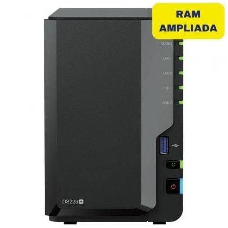 NAS SYNOLOGY DISKSTATION DS225+/ 2 BAHÍAS 3.5'- 2.5'/ 6GB DDR4/ FORMATO TORRE