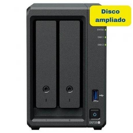 NAS SYNOLOGY DISKSTATION DS725+/ 2 BAHÍAS 3.5'- 2.5'/ 4GB DDR4/ 8TB/ FORMATO TORRE