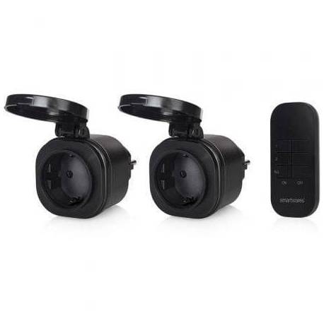 SET DE MINI ENCHUFES PARA EXTERIOR SMARTWARES SH4-99653/ NEGROS