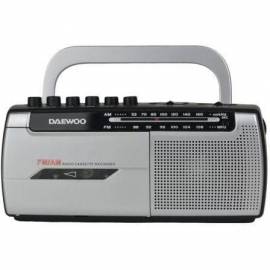 RADIO CASSETE DAEWOO DW1107/ CON CABLE/ A PILAS/ NEGRA Y PLATEADA