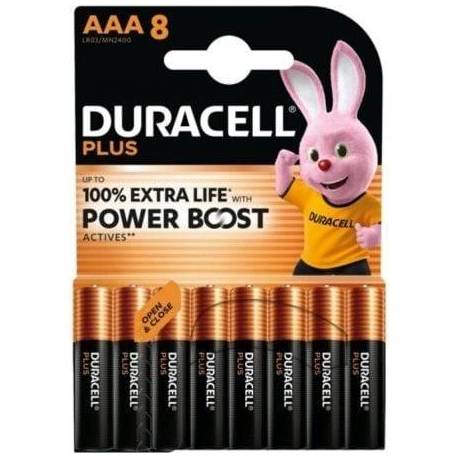 PACK DE 8 PILAS AAA DURACELL PLUS POWER BOOST DPBLR3B8/ 1.5V/ ALCALINAS