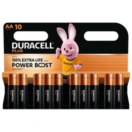 PACK DE 10 PILAS AA DURACELL PLUS POWER BOOST DPBLR6B10/ 1.5V/ ALCALINAS