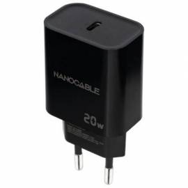CARGADOR DE PARED NANOCABLE 10.10.2006/ 1XUSB TIPO-C/ 20W/ NEGRO