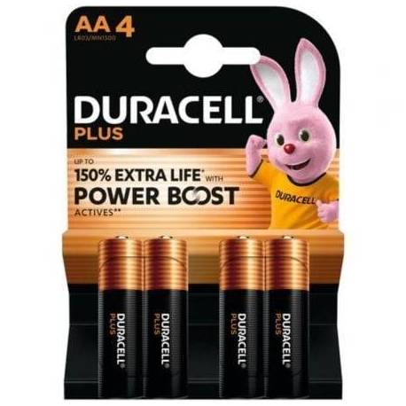 PACK DE 4 PILAS AA DURACELL PLUS POWER BOOST DPBLR6B4/ 1.5V/ ALCALINAS
