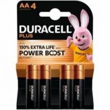 PACK DE 4 PILAS AA DURACELL PLUS POWER BOOST DPBLR6B4/ 1.5V/ ALCALINAS