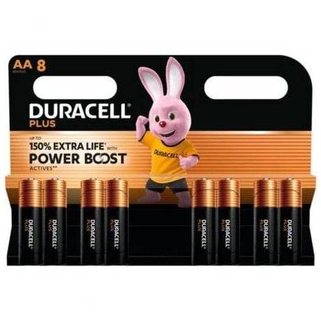 PACK DE 8 PILAS AA DURACELL PLUS POWER BOOST DPBLR6B8/ 1.5V/ ALCALINAS