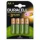 PACK DE 4 PILAS AA DURACELL HR6-B/ 1.2V/ RECARGABLES