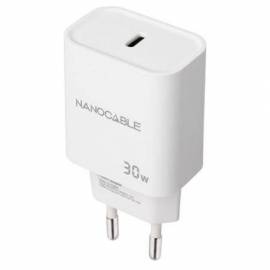CARGADOR DE PARED NANOCABLE 10.10.2009/ 1XUSB TIPO-C/ 30W/ BLANCO