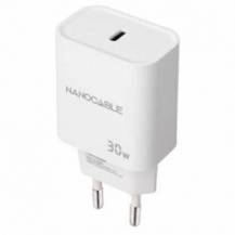 CARGADOR DE PARED NANOCABLE 10.10.2009/ 1XUSB TIPO-C/ 30W/ BLANCO