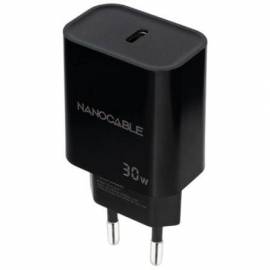 CARGADOR DE PARED NANOCABLE 10.10.2010/ 1XUSB TIPO-C/ 30W/ NEGRO