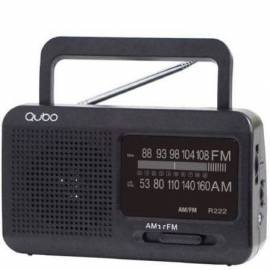 RADIO PORTÁTIL QUBO R-222/ CON CABLE/ A PILAS/ NEGRA
