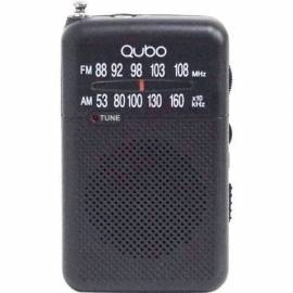 RADIO PORTÁTIL QUBO R-S1/ CON CABLE/ A PILAS/ NEGRA
