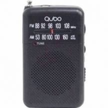 RADIO PORTÁTIL QUBO R-S1/ CON CABLE/ A PILAS/ NEGRA