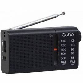 RADIO PORTÁTIL QUBO RS-2/ CON CABLE/ A PILAS/ NEGRA