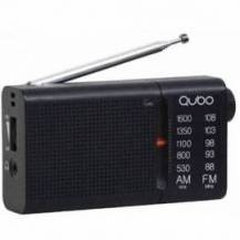 RADIO PORTÁTIL QUBO RS-2/ CON CABLE/ A PILAS/ NEGRA