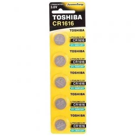 PACK DE 5 PILAS DE BOTÓN TOSHIBA CR1616/ 3V