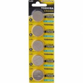 PACK DE 5 PILAS DE BOTÓN TOSHIBA CR2450/ 3V/ ALCALINAS